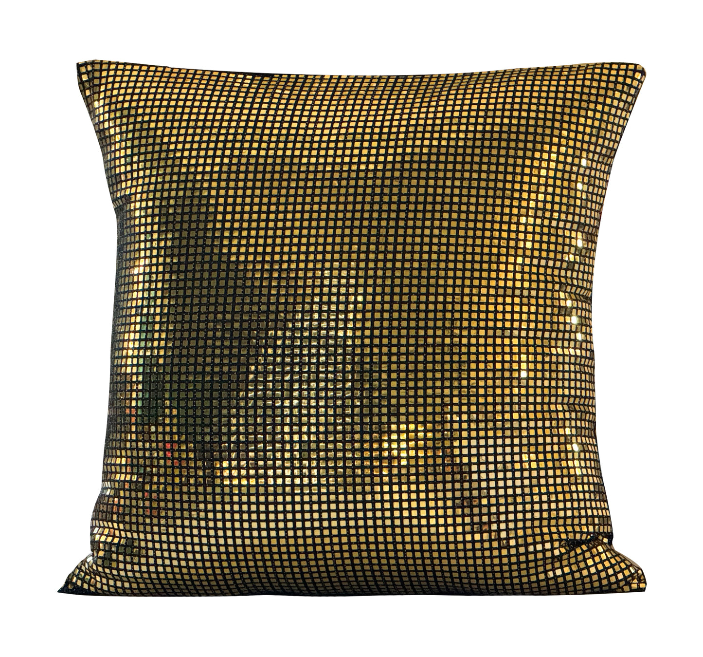 Premium Silver Metallic Foil Disco Ball Mirror Decorative Accent Throw Pillow Cover