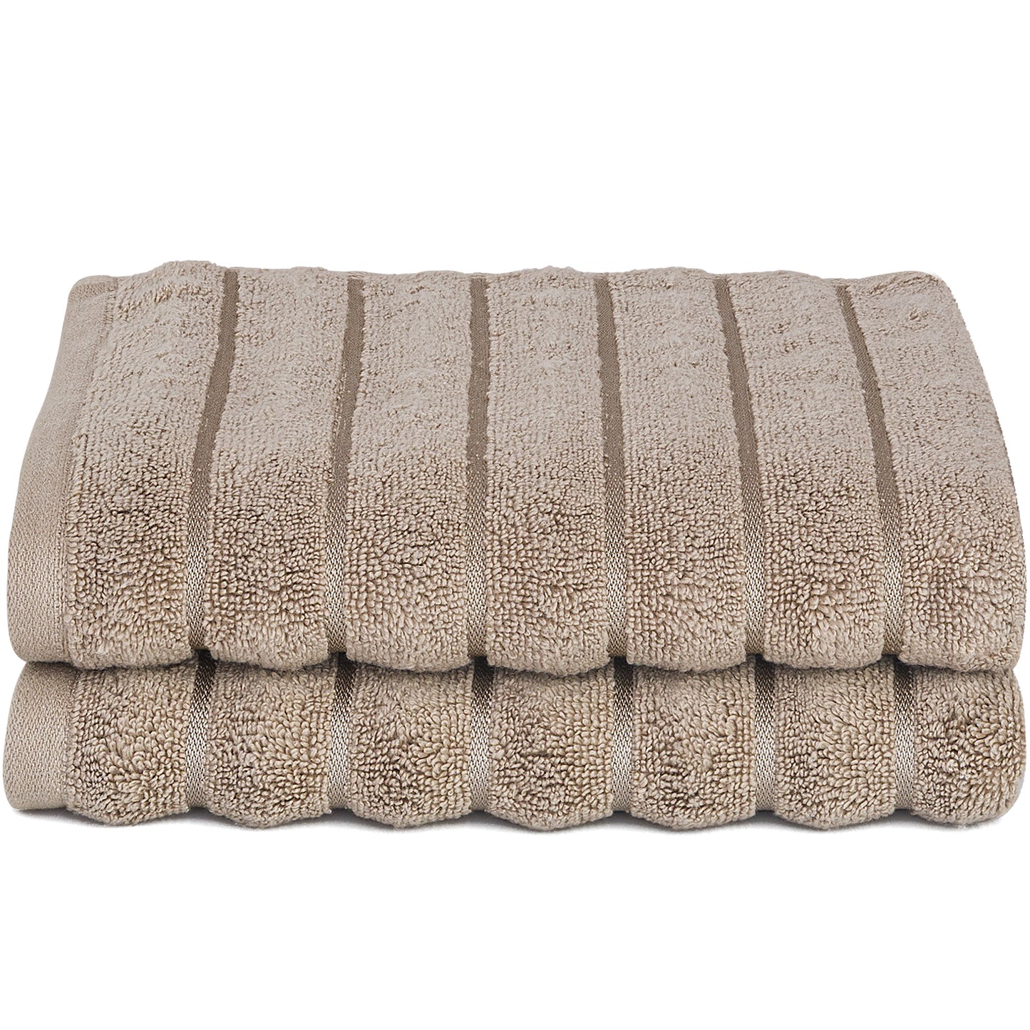 Violet Linen Ribbonette Ribbed Wavy Striped Pattern Hand Towels Set of Two