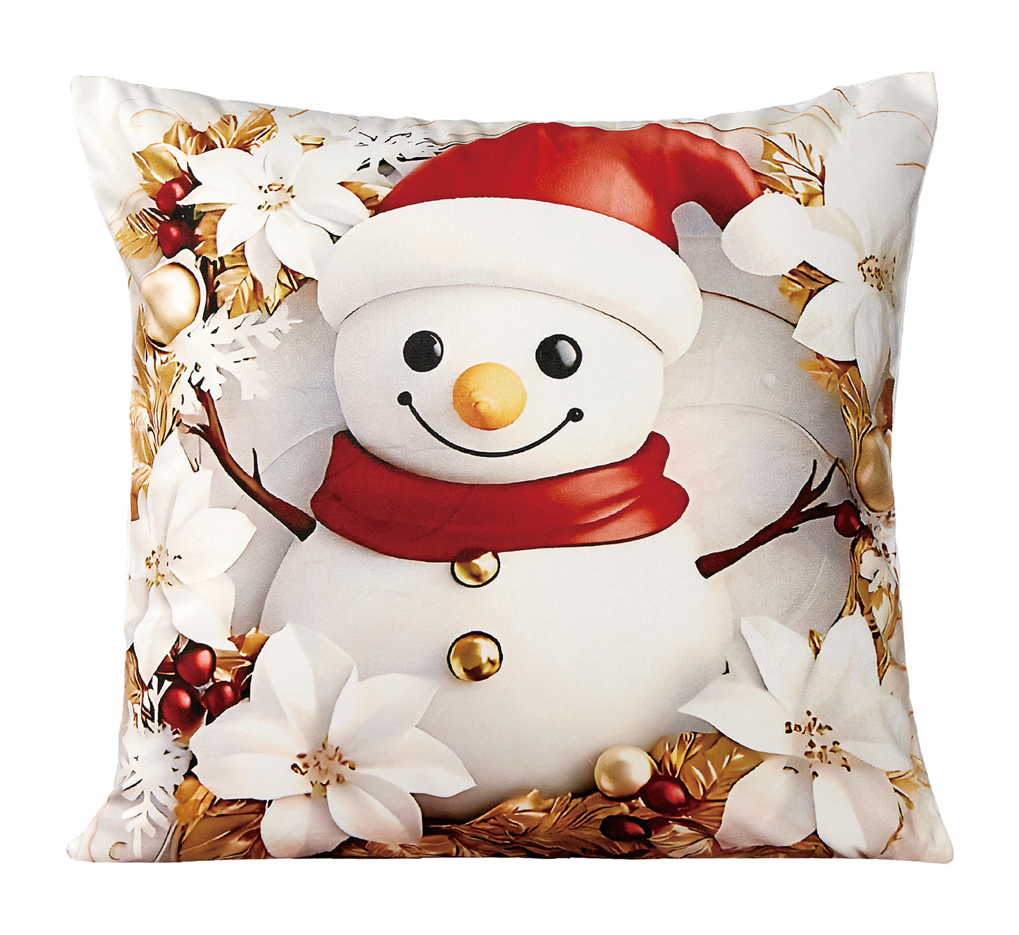 Violet Linen Seasonal Xmas Christmas Holiday Adoring Floral Pattern Decorative Accent Throw Pillow