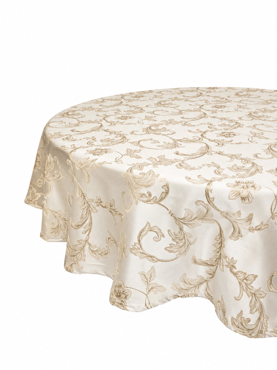 Violet Linen Scroll Floral Pattern Tablecloths