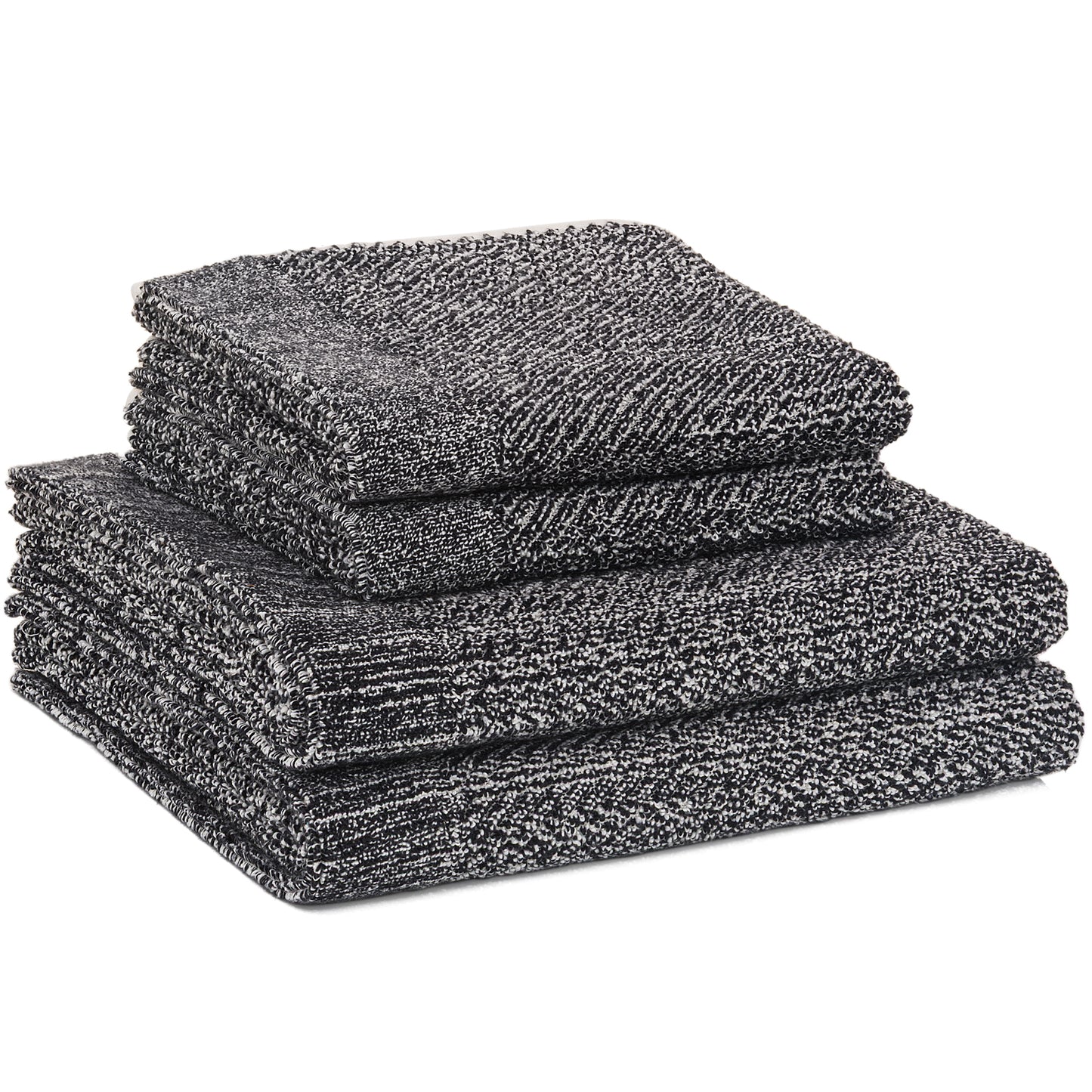 Violet Linen Diagonal Diamond Speckled Plush Pattern 4 Piece Towel Set, 2 Bath Towels 2 Hand Towels