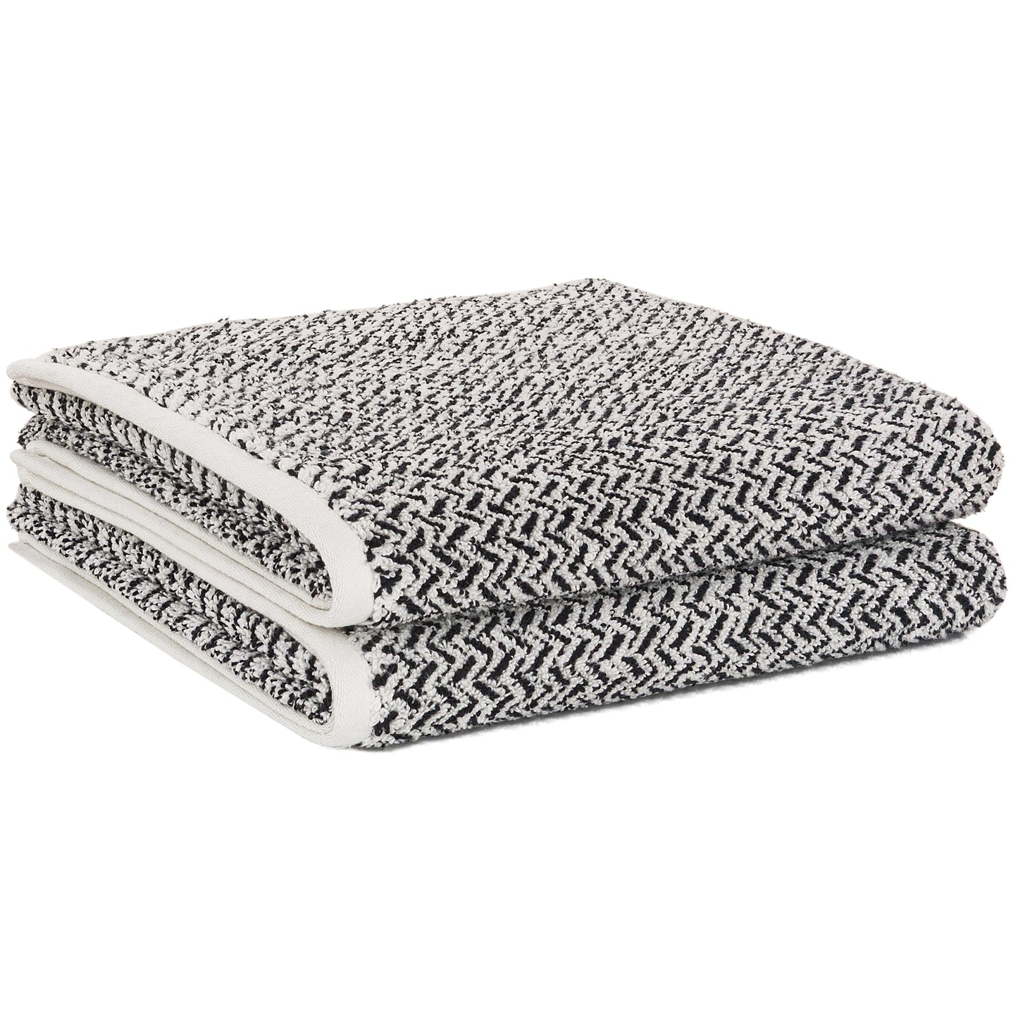 Violet Linen Chevron Abstract Geometric Pattern Bath Towels Set of Two