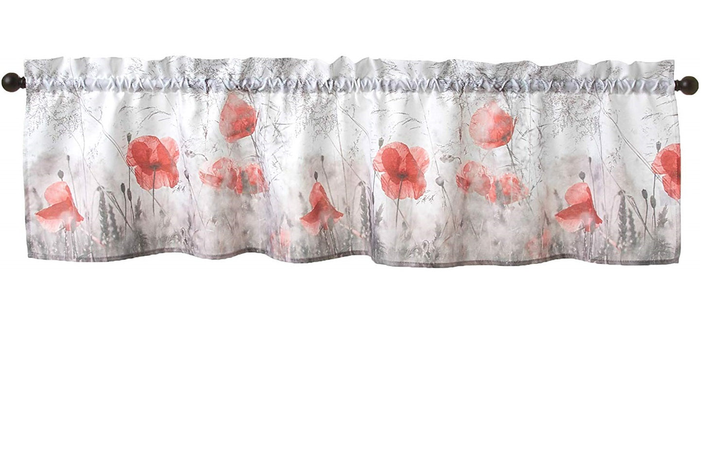 Heritage Floral Decorative Window Treatment Rod Pocket Curtain Straight Valance