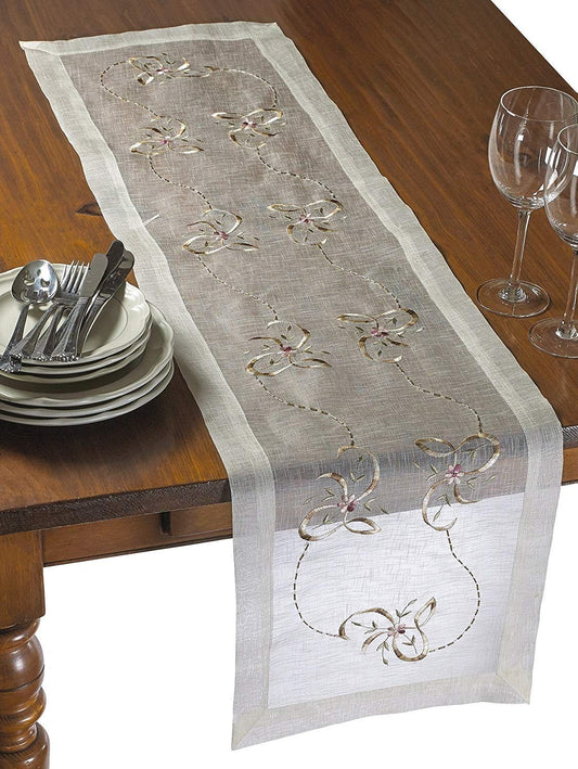Beads Bows Lace Pattern Decorative Table Runner