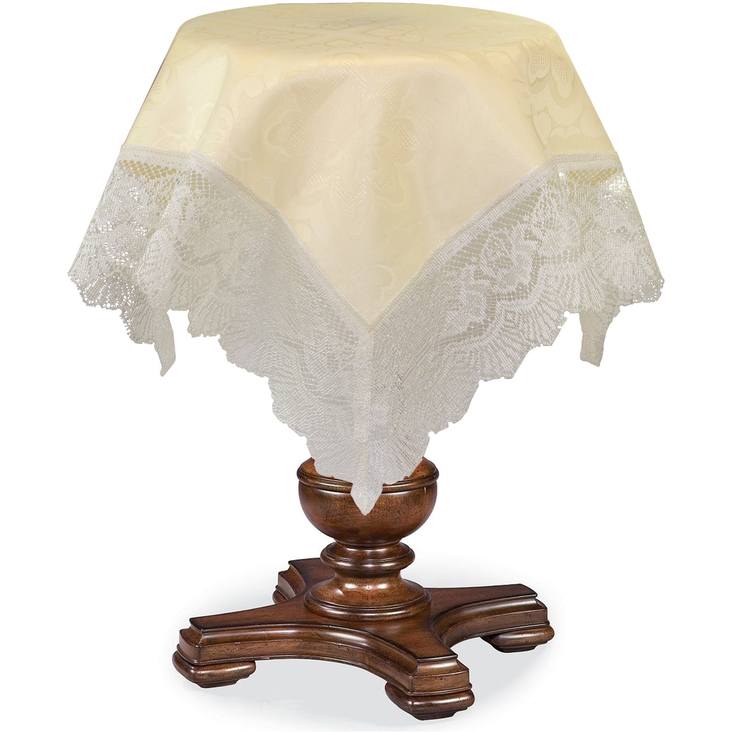 Champion Solid Lace Trim Pattern Decorative Table Topper