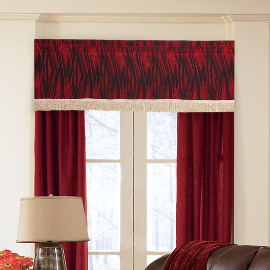 Tivoli Abstract Pattern Decorative Window Treatment Rod Pocket Curtain Straight Valance