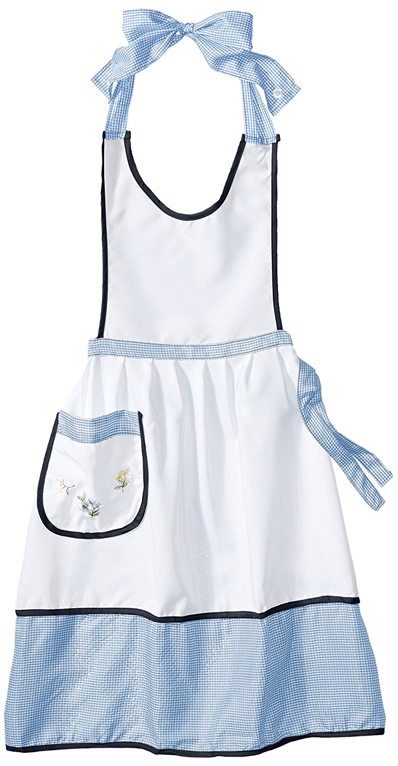 Elegant Checkerd Floral Embroidered Kitchen Apron