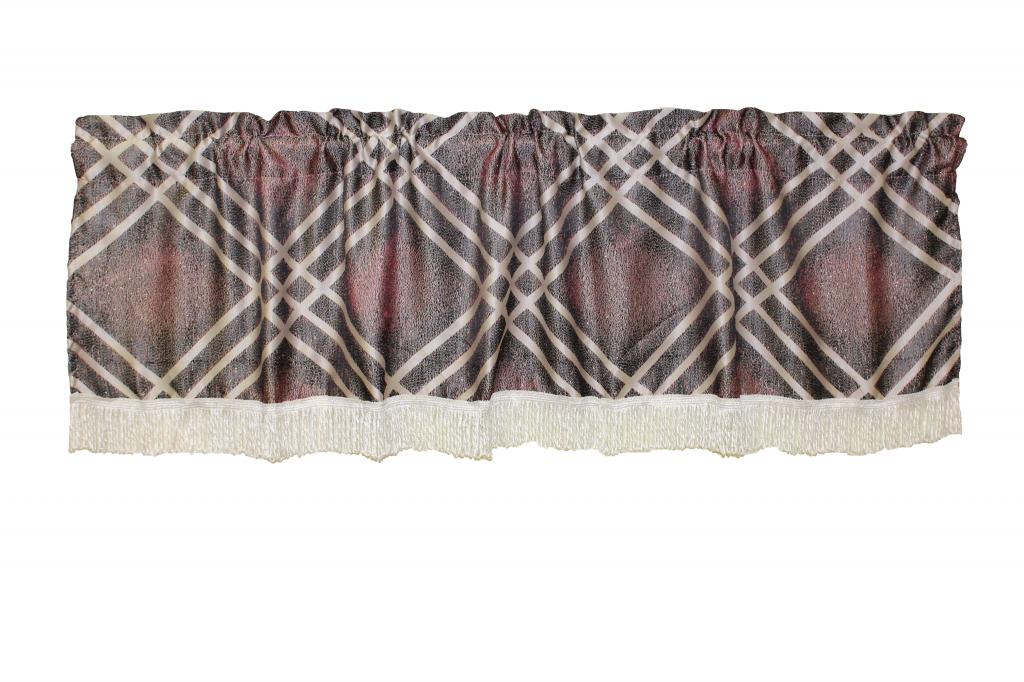 Fortune Vintage Damask Decorative Window Treatment Rod Pocket Curtain Straight Valance