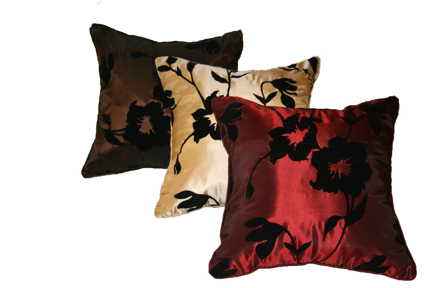 Silky Floral Decorative Throw Pillow Covers
