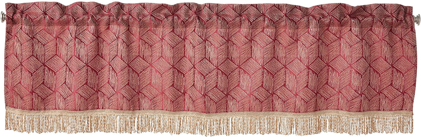 Fortune 3D Geometric Pattern Decorative Window Treatment Rod Pocket Curtain Straight Valance