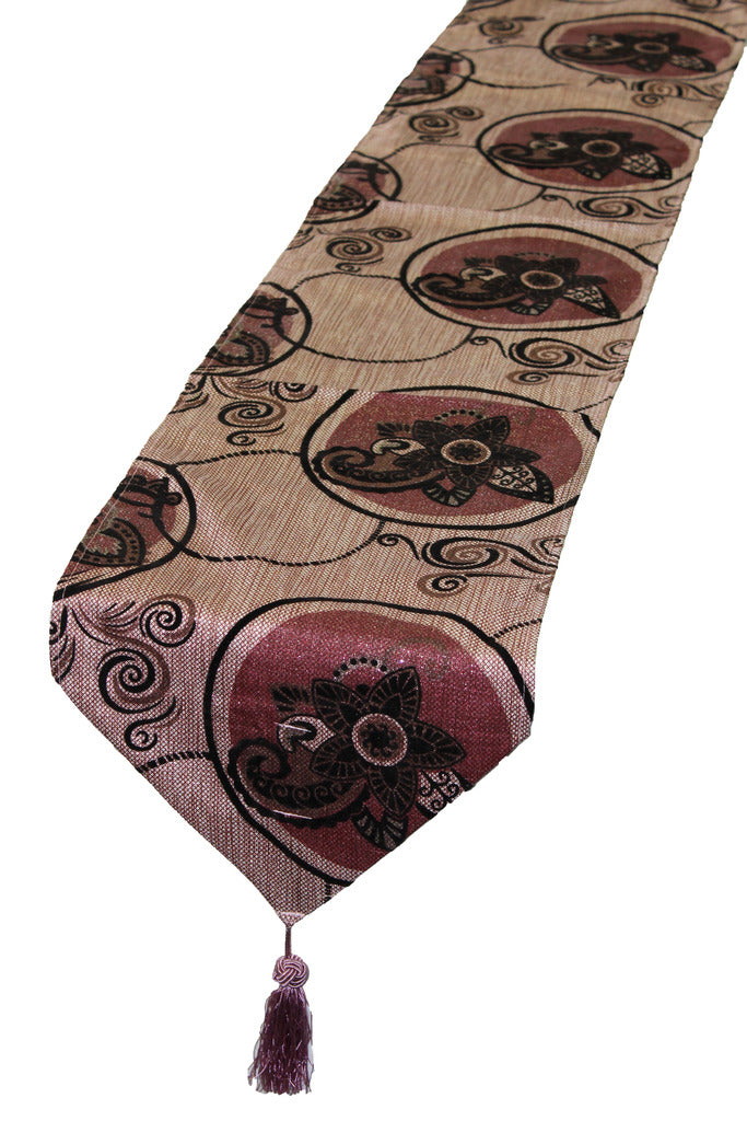 Tivoli Flock Vintage Decorative Table Runner