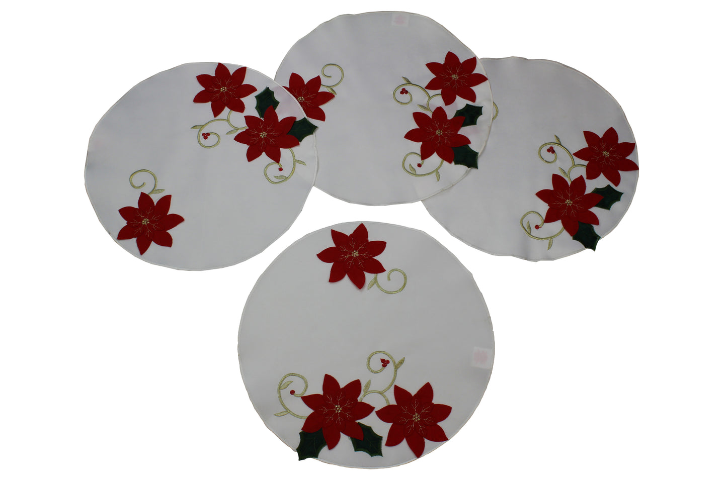 Christmas Decorative Red Poinsettias Decorative Place Mats