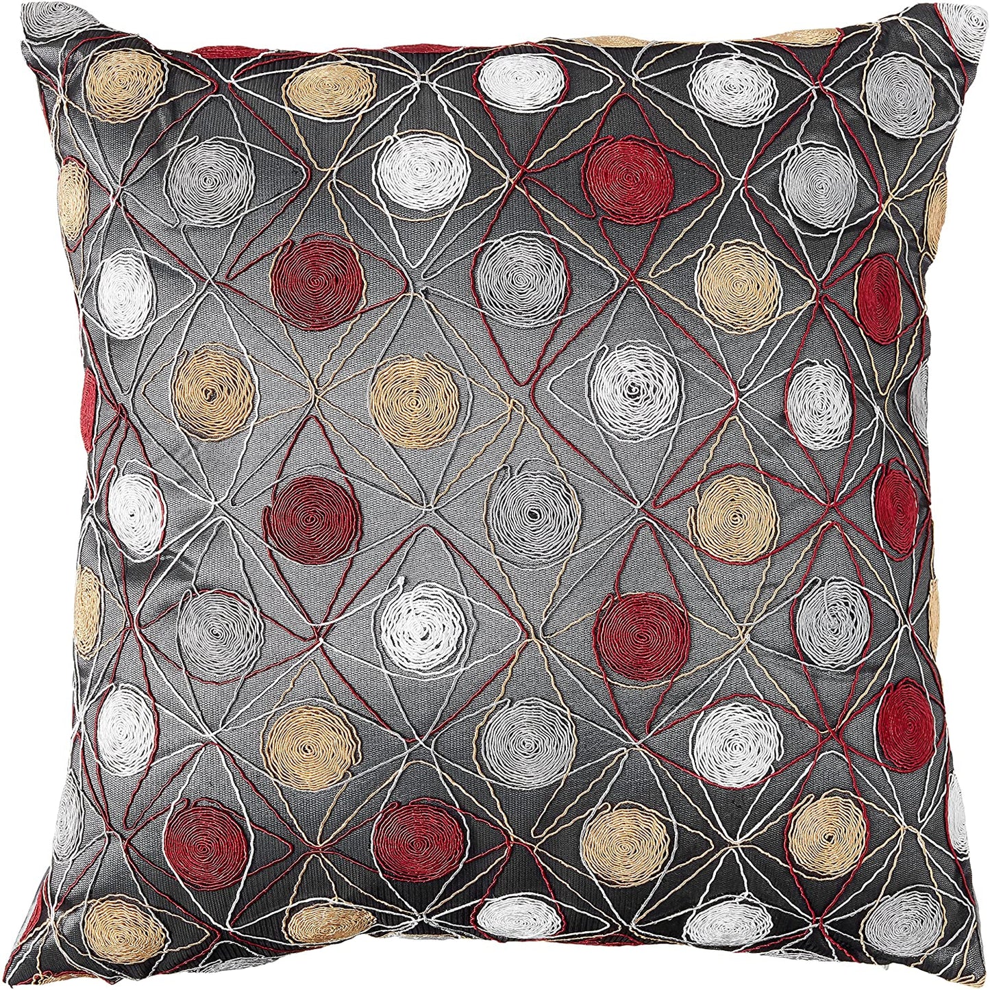 String Art Geometric Embroidery Pattern Decorative Accent Throw Pillow