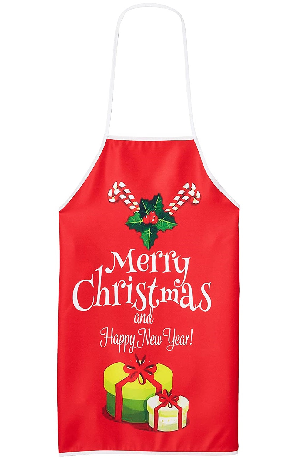 Holiday Xmas Ornaments Santa Printed Pattern Kitchen Apron