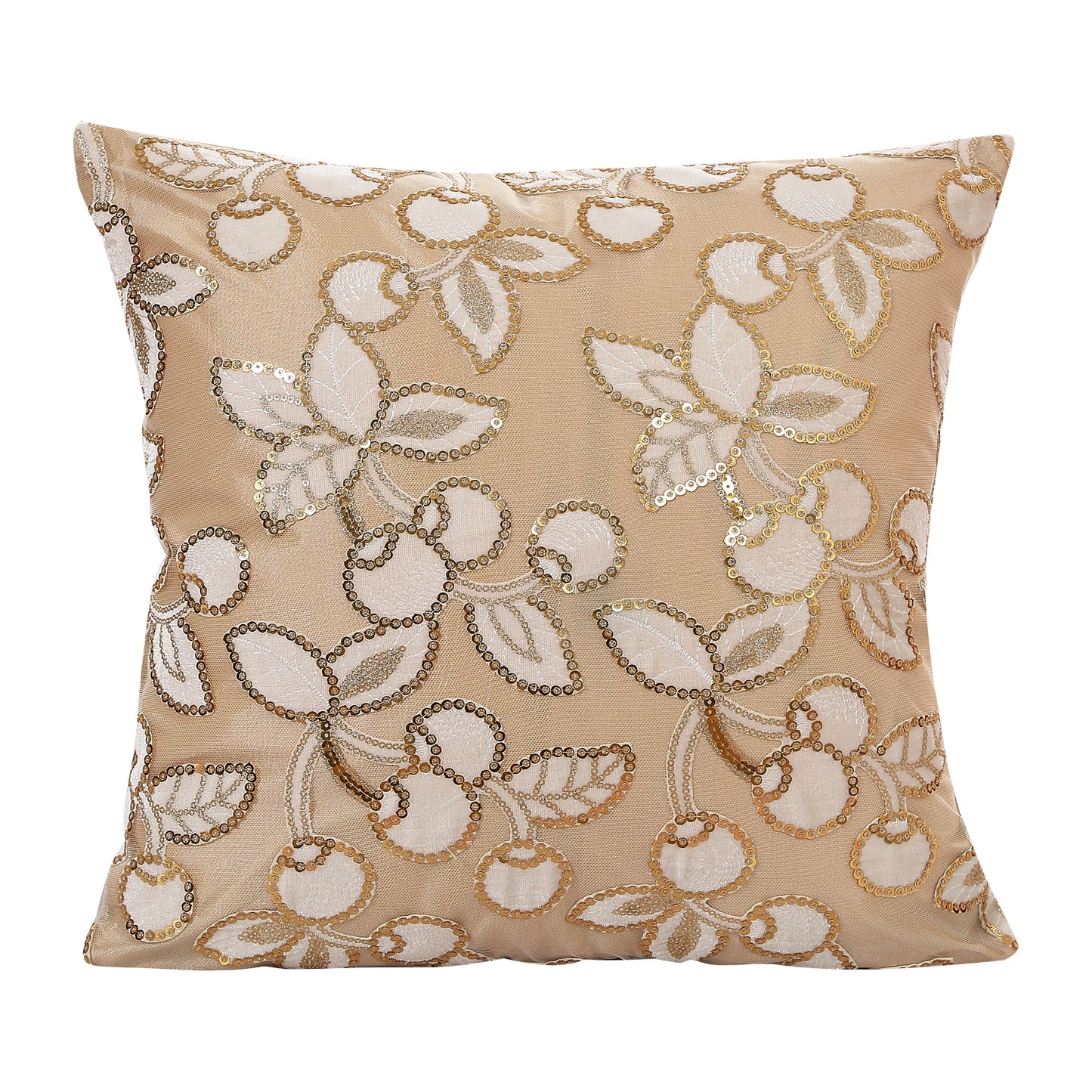 Heritage Vintage Cherry Flower Pattern Decorative Accent Throw Pillow Cover