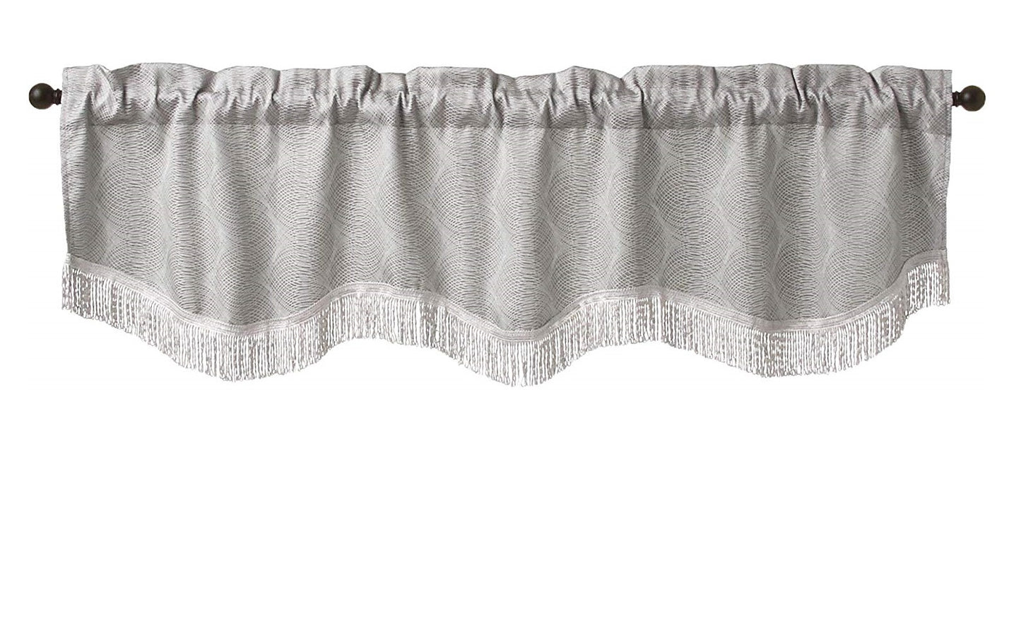 Circular Full Concentric Rings Spiral Pattern Decorative Window Treatment Rod Pocket Curtain Straight Valance