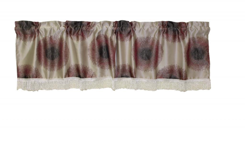 Emblem Vintage Damask Decorative Window Treatment Rod Pocket Curtain Straight Valance