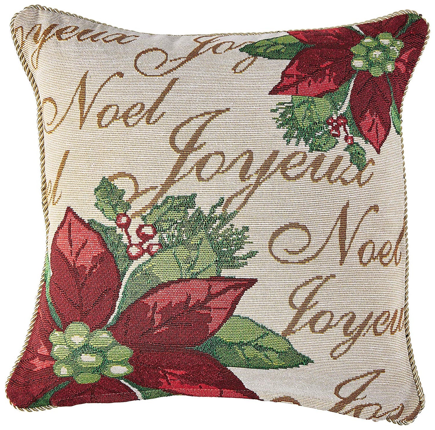 Seasonal Tapestry Xmas Decorative Accent Throw Pillow