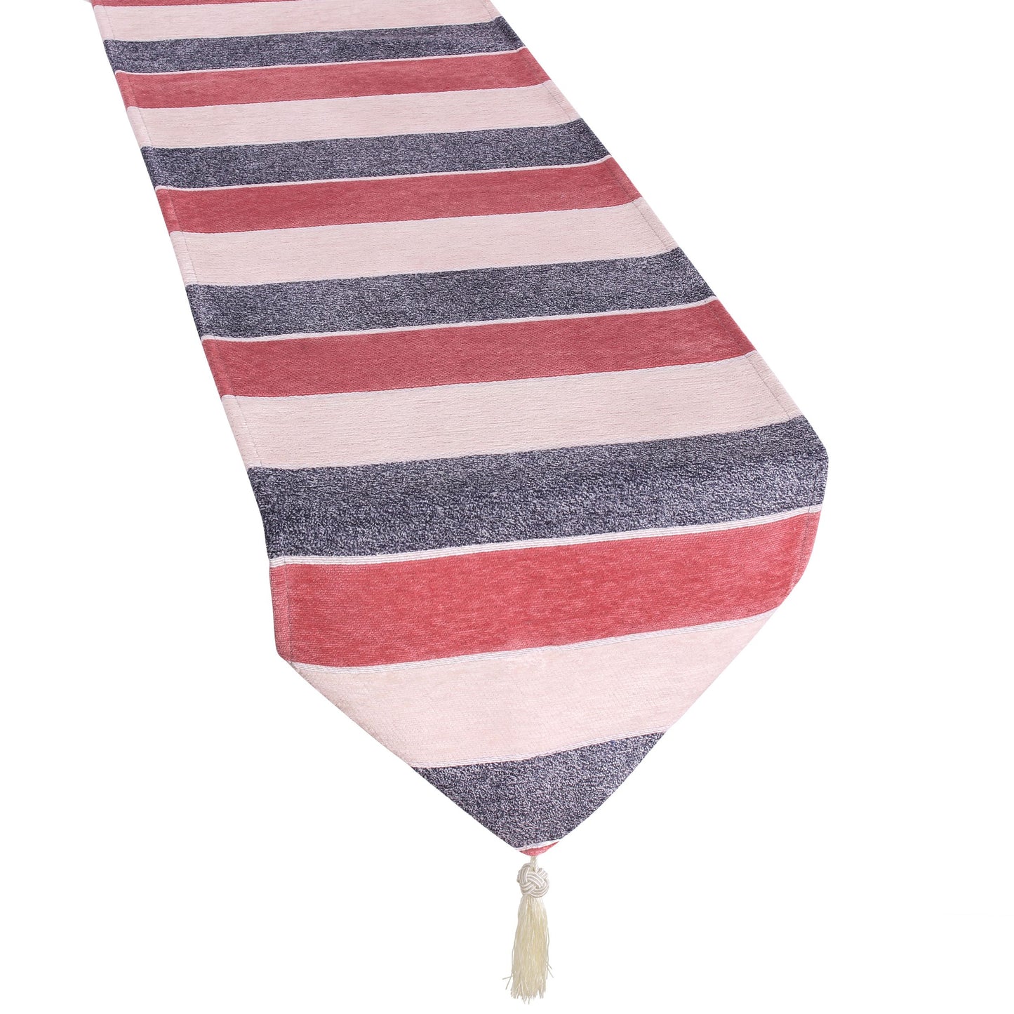 Deluxe Chenille, Striped Design Decorative Table Runner