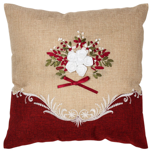 Artistic Decorative Burlap Decorative Accent Throw Pillow