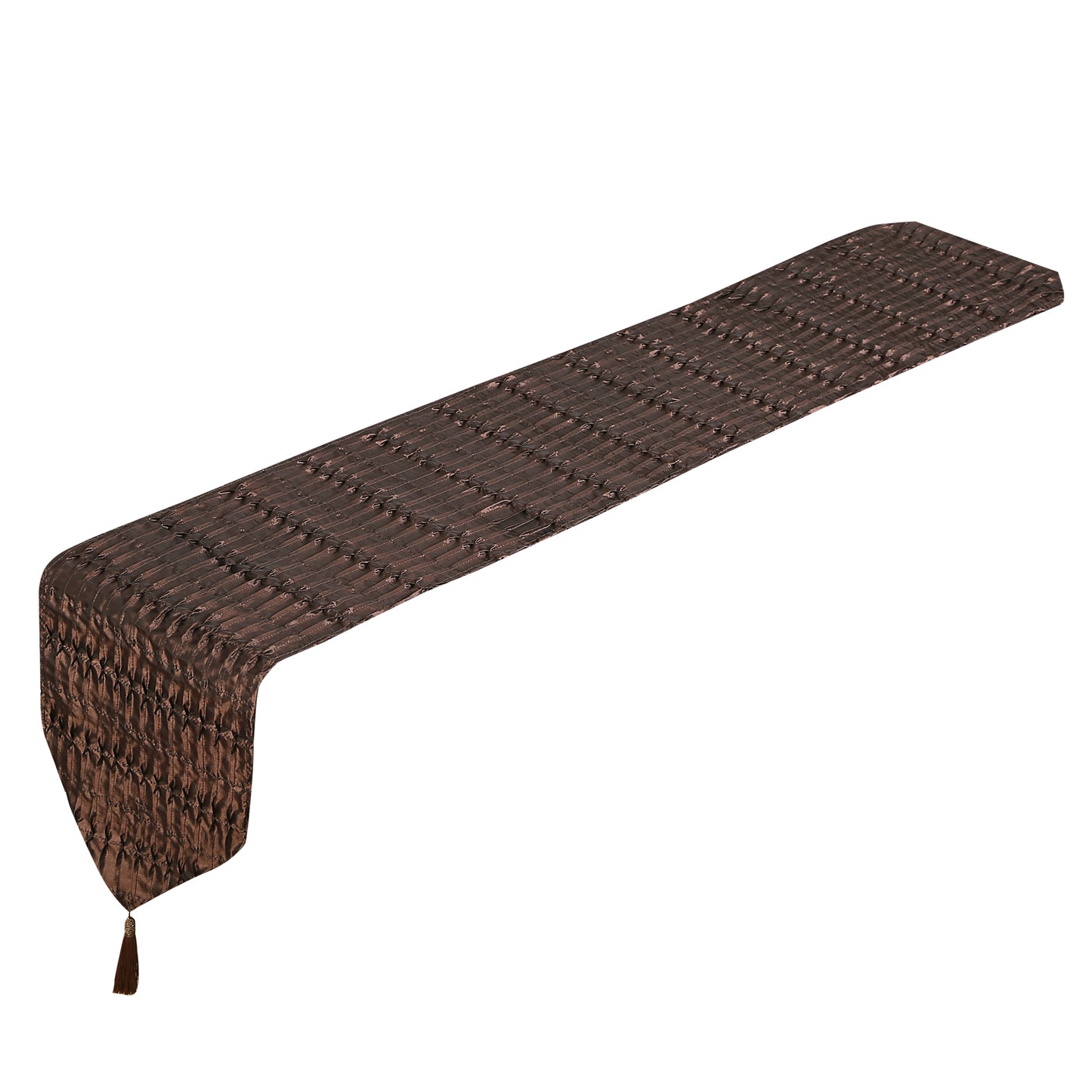 Silky Pleated Satin Pattern Decorative Table Runner