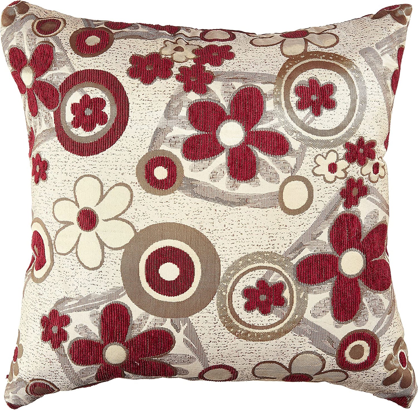 Victoria Chenille Daisy Sunflower Pattern Decorative Accent Throw Pillow