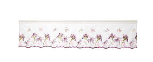 Riviera Floral Lace Pattern Decorative Window Treatment Rod Pocket Curtain Straight Valance