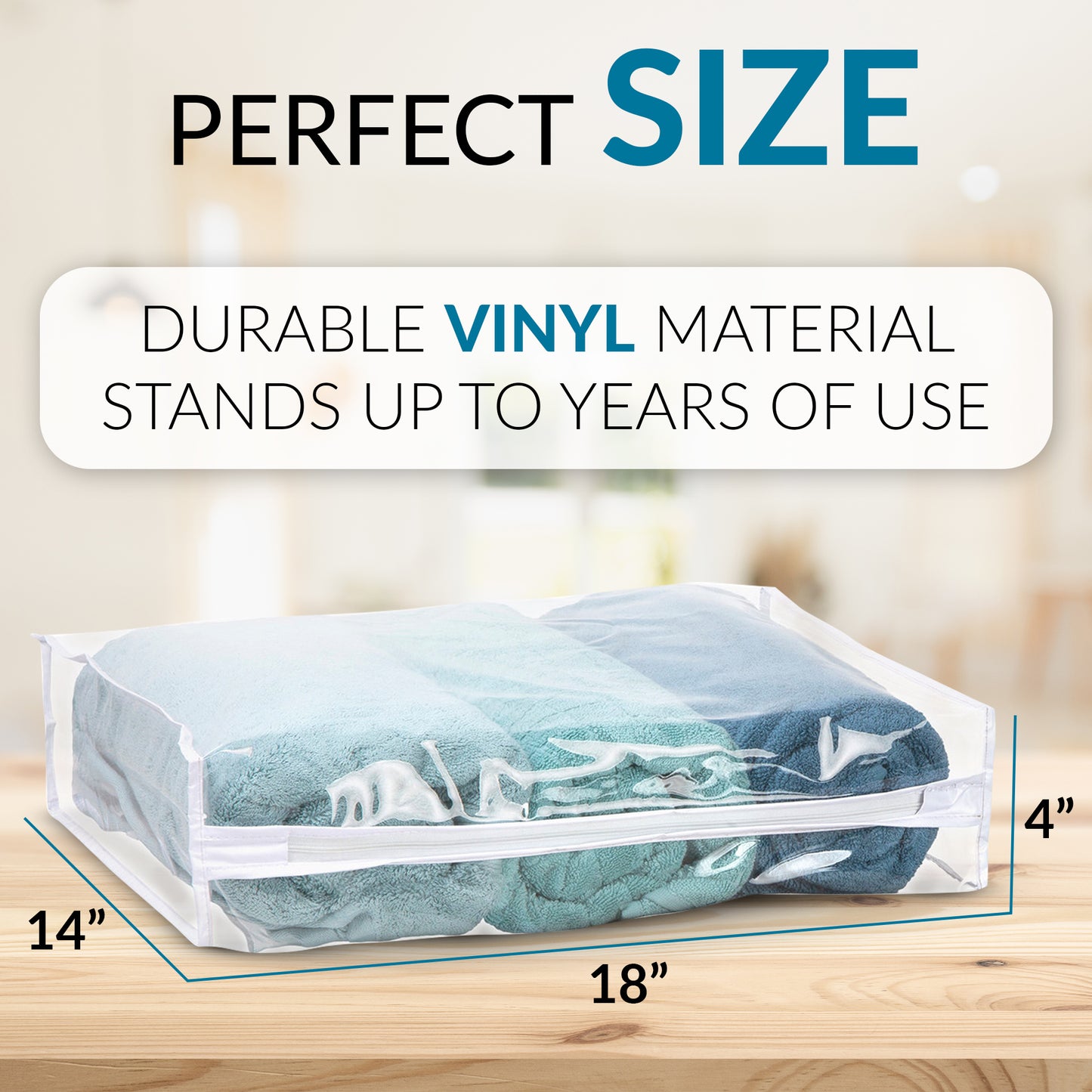 Clear Organization Vinyl Storage Sweater Bag, Space Saver Storage Bags, set of 2