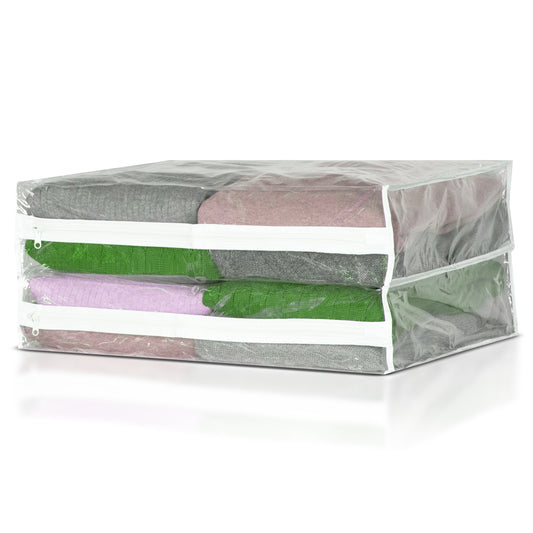 Clear Organization Vinyl Storage Sweater Bag, Space Saver Storage Bags, set of 2