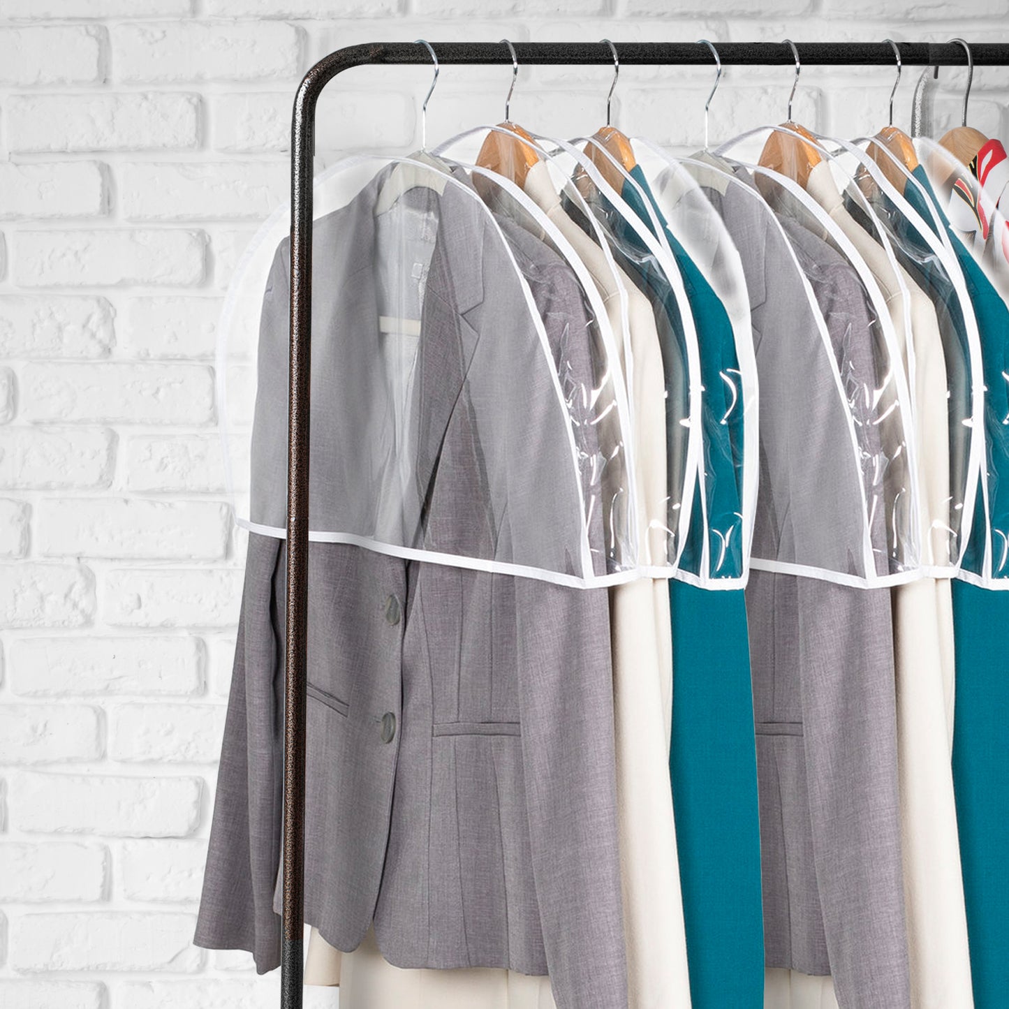 Clear Organization Vinyl Storage Closet Storage Solution Garment Shoulder Covers Set of 3