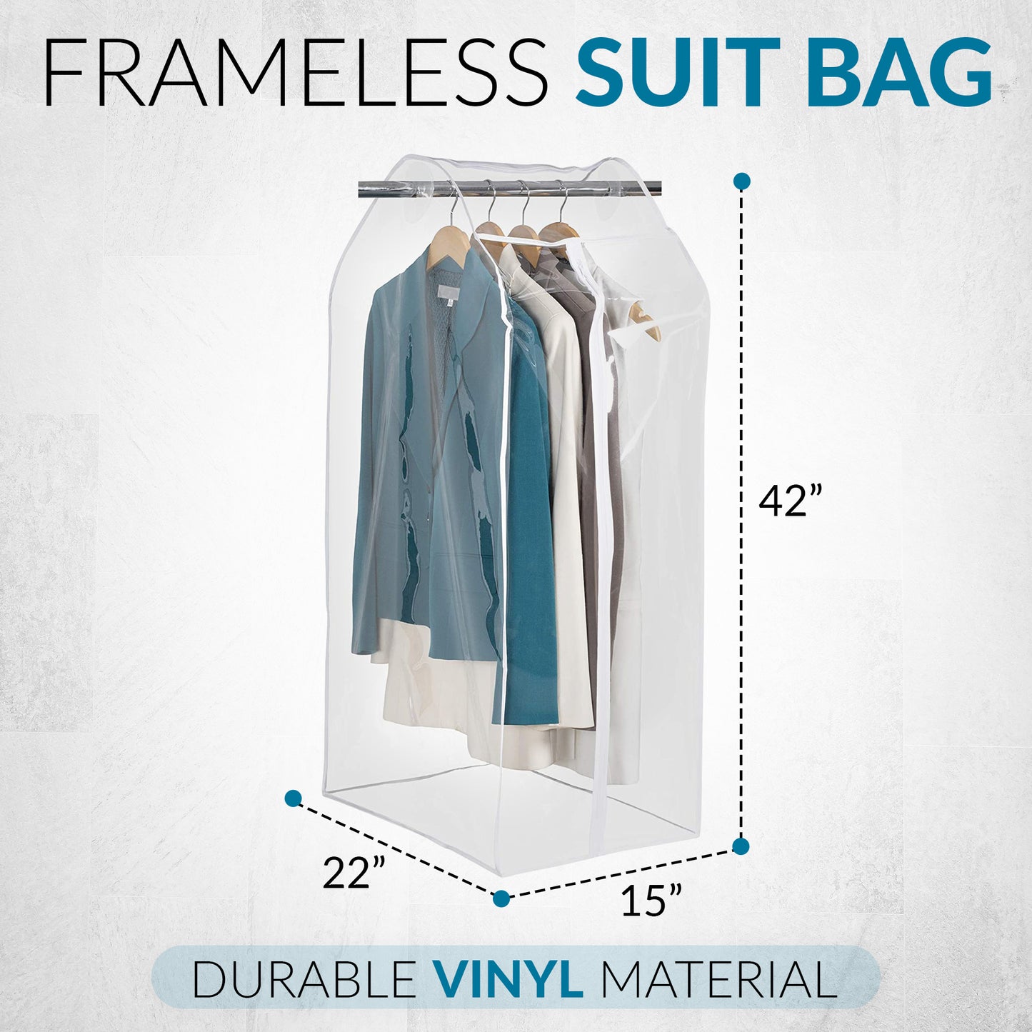 Clear Organization Vinyl Storage Closet Storage Solution Hanging Frameless Suit Garment Bag