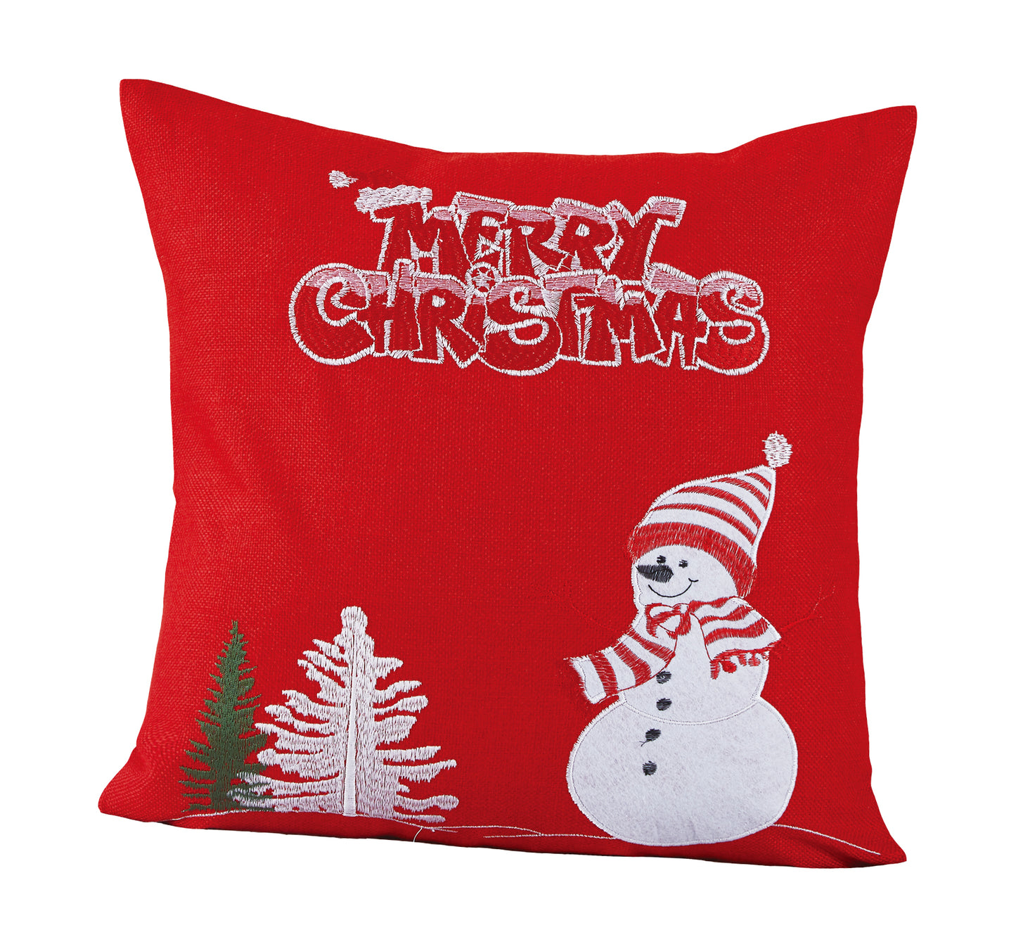 Seasonal Xmas Christmas Holiday Glaze Solid Red Pattern Decorative Accent Throw Pillow Cover