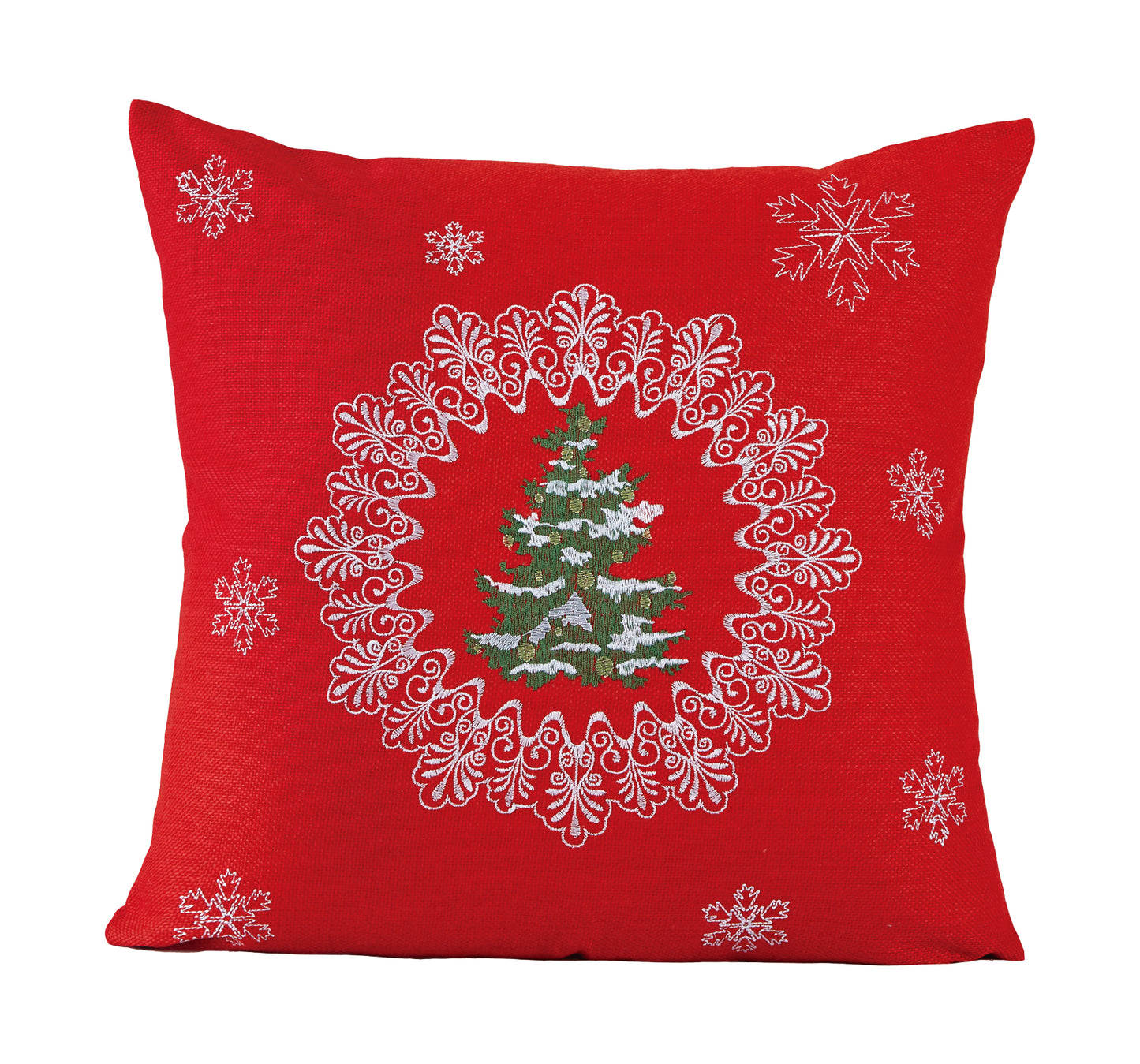 Seasonal Xmas Christmas Holiday Glaze Solid Red Pattern Decorative Accent Throw Pillow