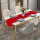 Seasonal Xmas Christmas Holiday Ornaments Solid Vibrant Red Pattern Decorative Table Runner