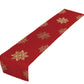 Seasonal Xmas Christmas Holiday Ornaments Solid Vibrant Red Pattern Decorative Table Runner