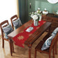 Seasonal Xmas Christmas Holiday Ornaments Solid Vibrant Red Pattern Decorative Table Runner