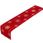 Seasonal Xmas Christmas Holiday Ornaments Solid Vibrant Red Pattern Decorative Table Runner