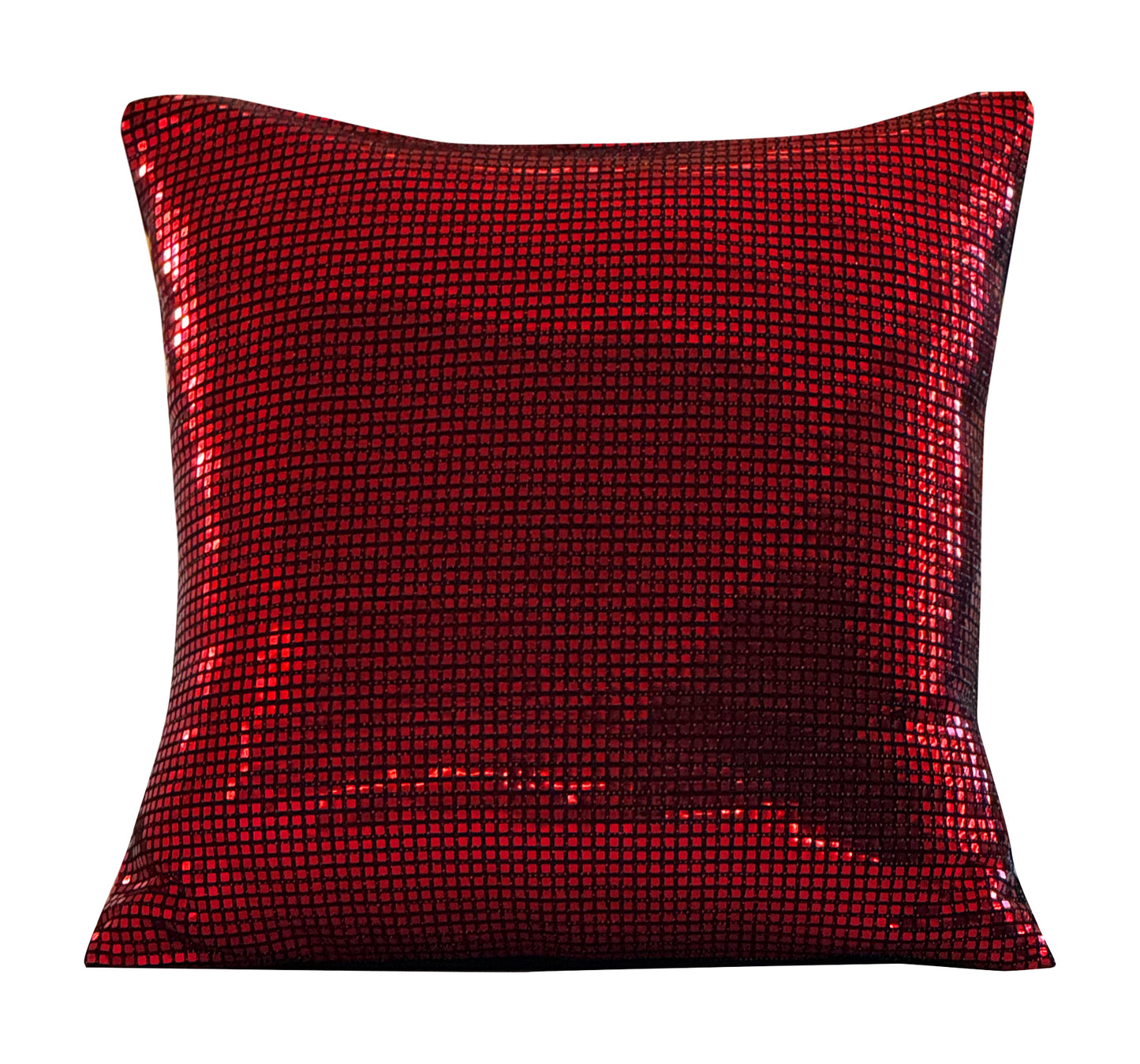 Premium Silver Metallic Foil Disco Ball Mirror Decorative Accent Throw Pillow Cover
