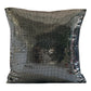 Premium Silver Metallic Foil Disco Ball Mirror Decorative Accent Throw Pillow