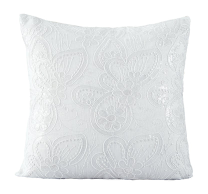 Bally Elegant Butterfly Floral Pattern Decorative Accent Throw Pillow