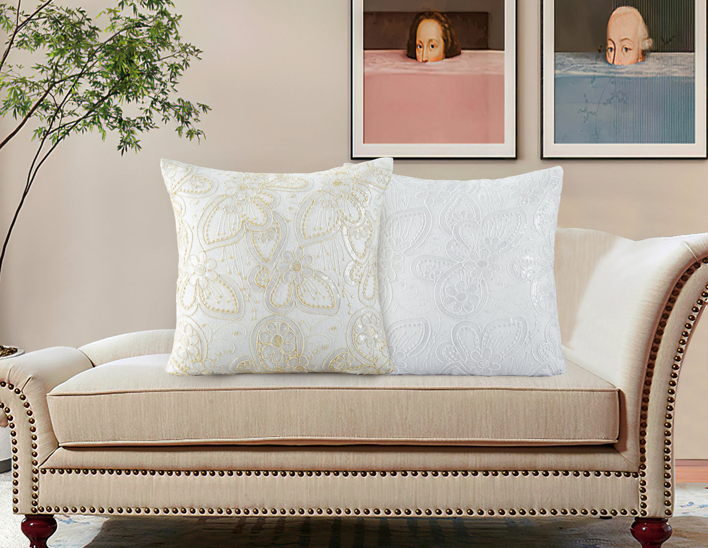 Bally Elegant Butterfly Floral Pattern, Decorative Throw Pillow Cover