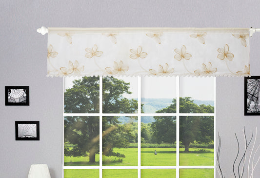 Royalty Floral Pattern Decorative Window Treatment Rod Pocket Curtain Straight Valance