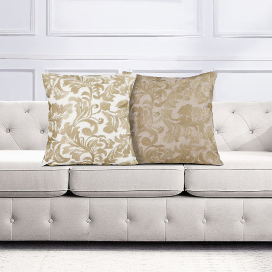 Violet Linen Montage Golden Sheen Modern Elegant Floral Pattern Decorative Accent Throw Pillow