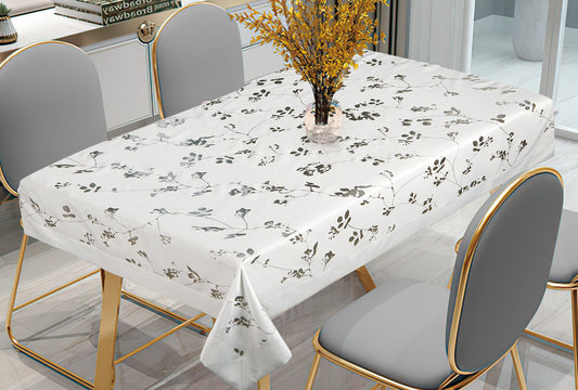 Lisbon Silver Floral Metallic Pattern Tablecloths
