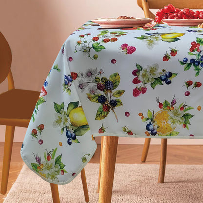 European Floral Botanical Berries Fruits Strawberry Pattern Tablecloths