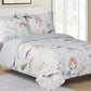 Violet Linen French Pink Violets Botanical Garden Birds Pattern Bedding Duvet Cover Set