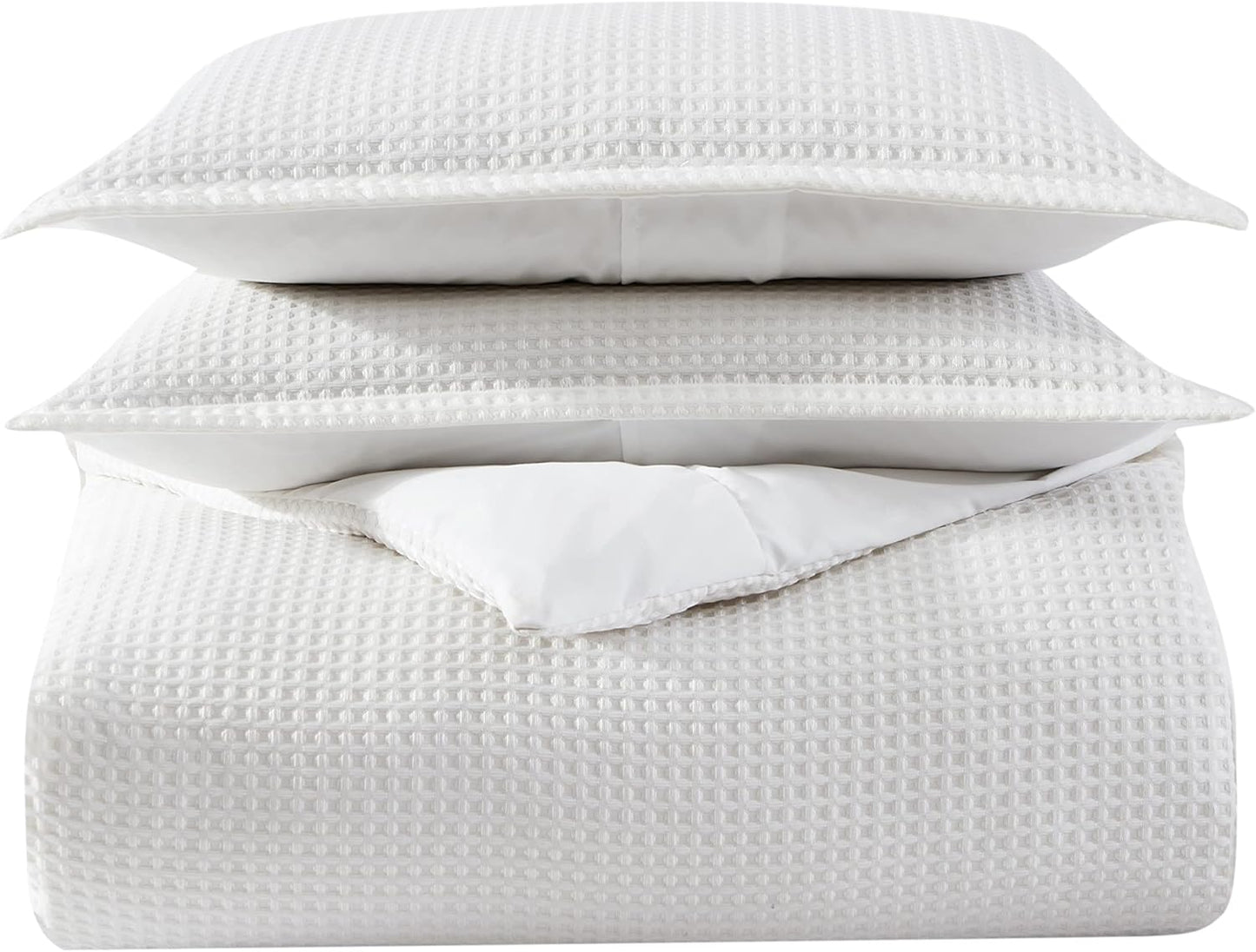 Violet Linen French Solid Waffle Pattern Bedding Duvet Cover Set