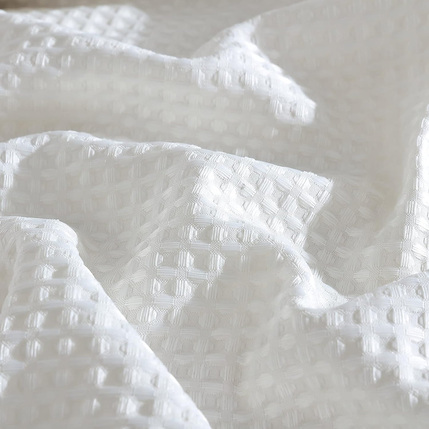 Violet Linen French Solid Waffle Pattern Bedding Duvet Cover Set