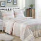 French Cream Rose Stripes Pattern Bedding Duvet Cover Set