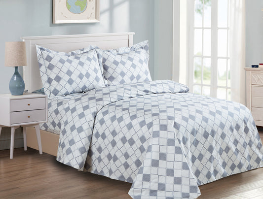 French Geometric Diamond Pattern Bedding Duvet Cover Set